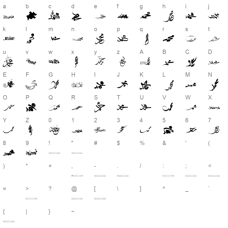 Bahasht Aljanna Prophet2 Regular Character Map