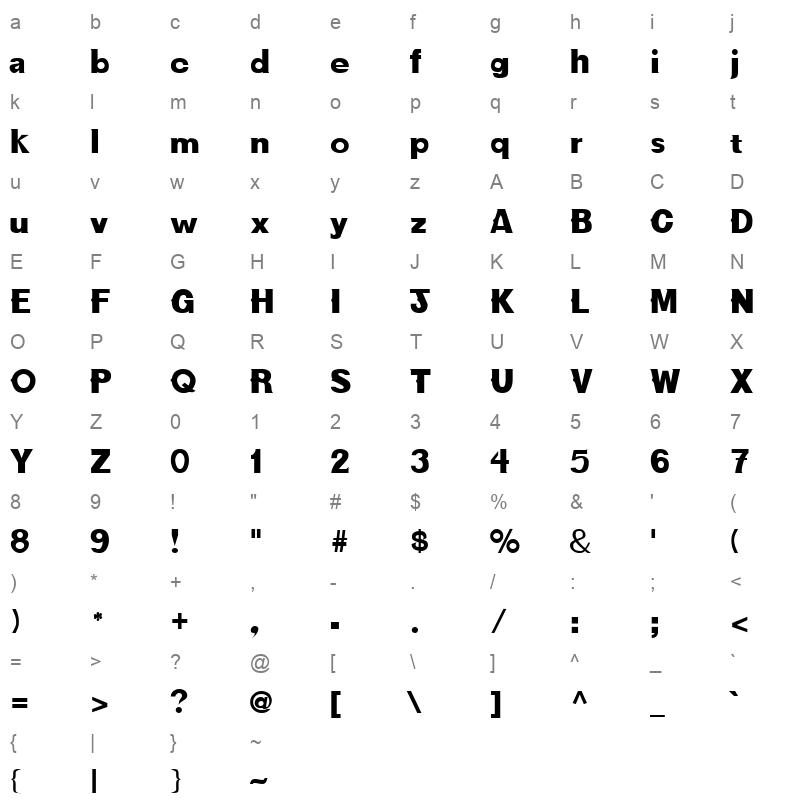 baikal Character Map