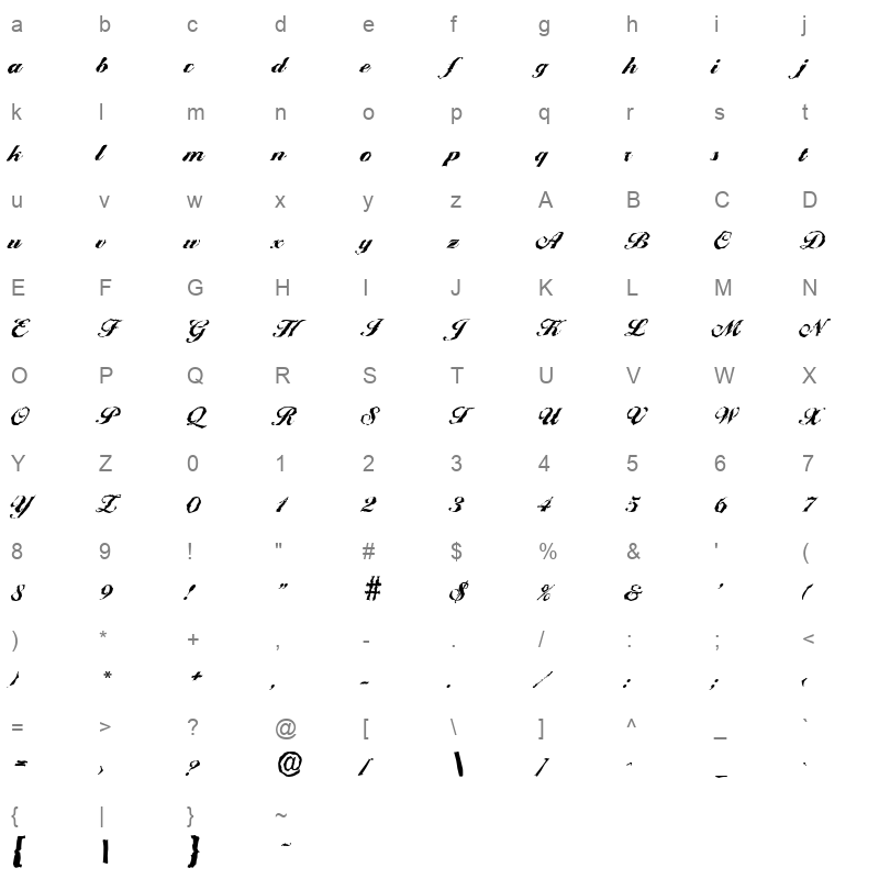 ballantines random heavy regular Character Map