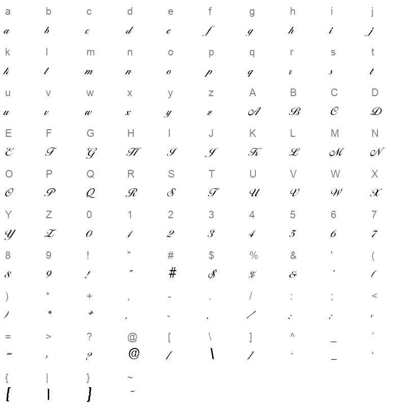 ballantines serial medium Character Map