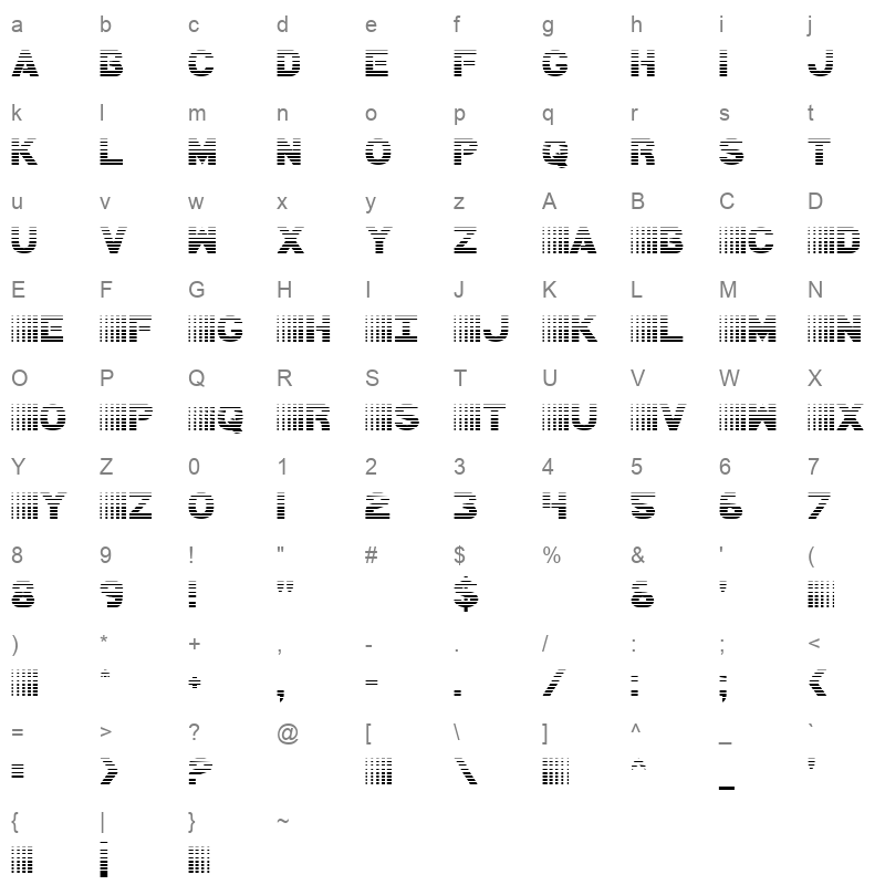 bamf gradient Character Map