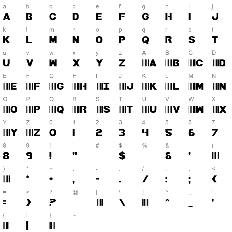 bamf Character Map