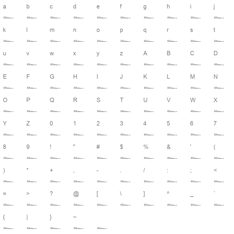 banhart ver 008 Character Map