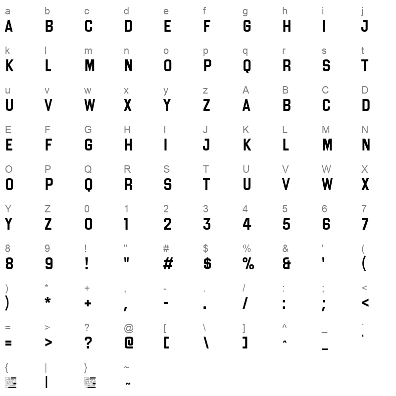 Basalte Fond Character Map