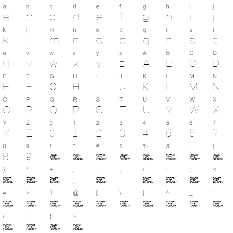 Base Neuel Expanded Thin Character Map