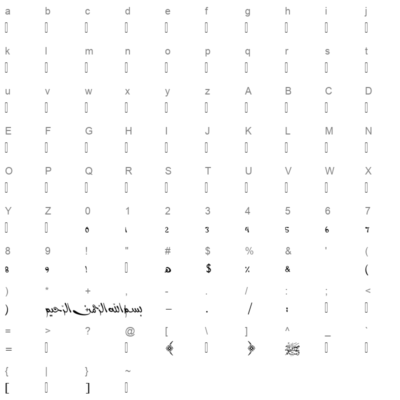 Basim Marah Beh Light VHkCr8H Character Map