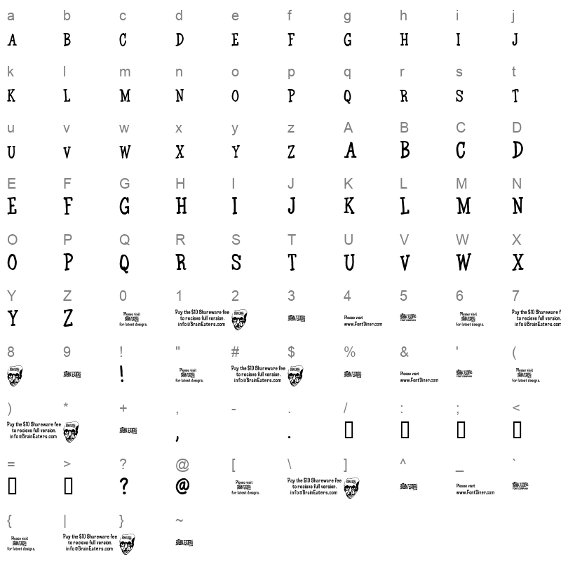 be marker Character Map
