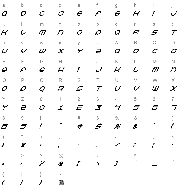 beast mode suite bold italic Character Map