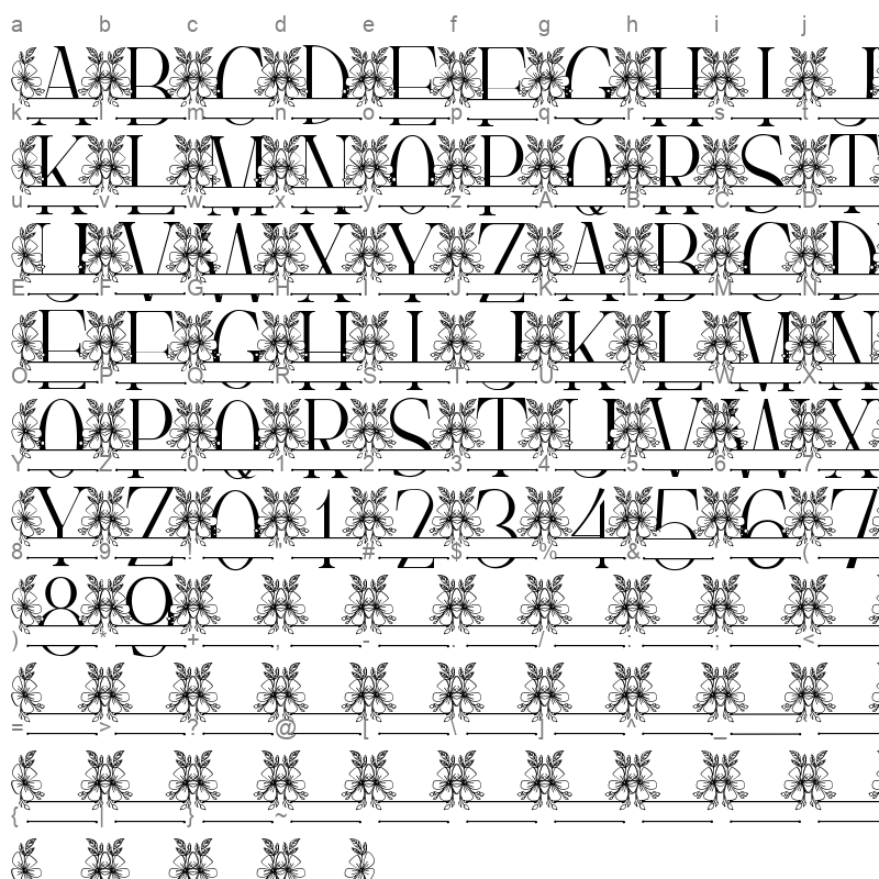 beauty magnolia line monogram Character Map