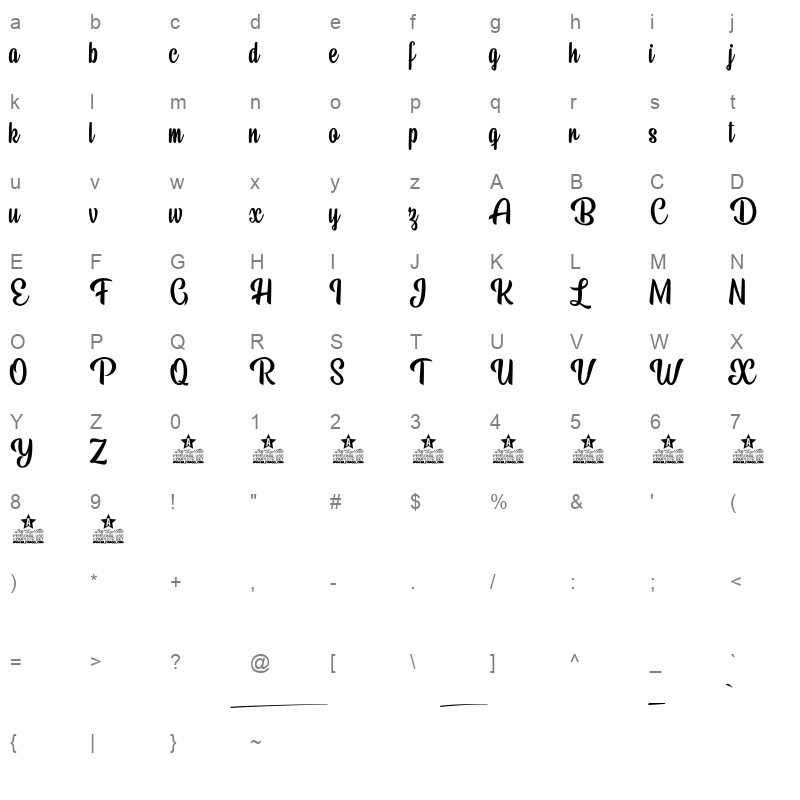 beauty mountains personal use Character Map