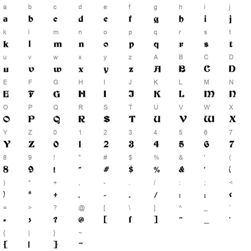 becker inline Character Map