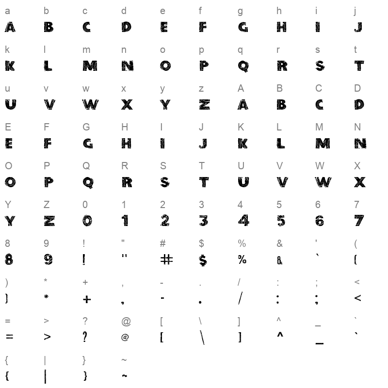 before collapse Character Map