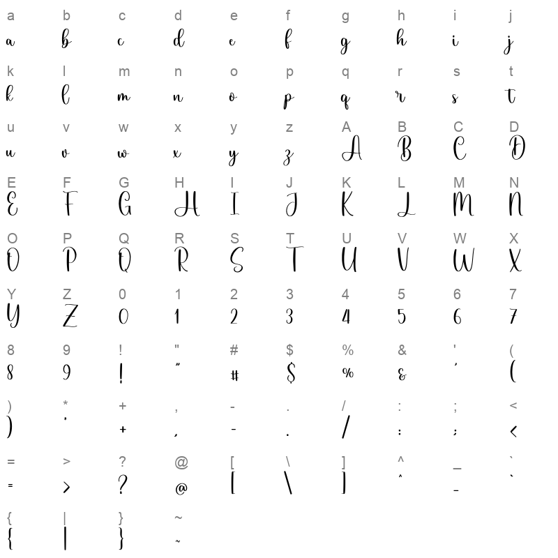 Before Saturday Character Map