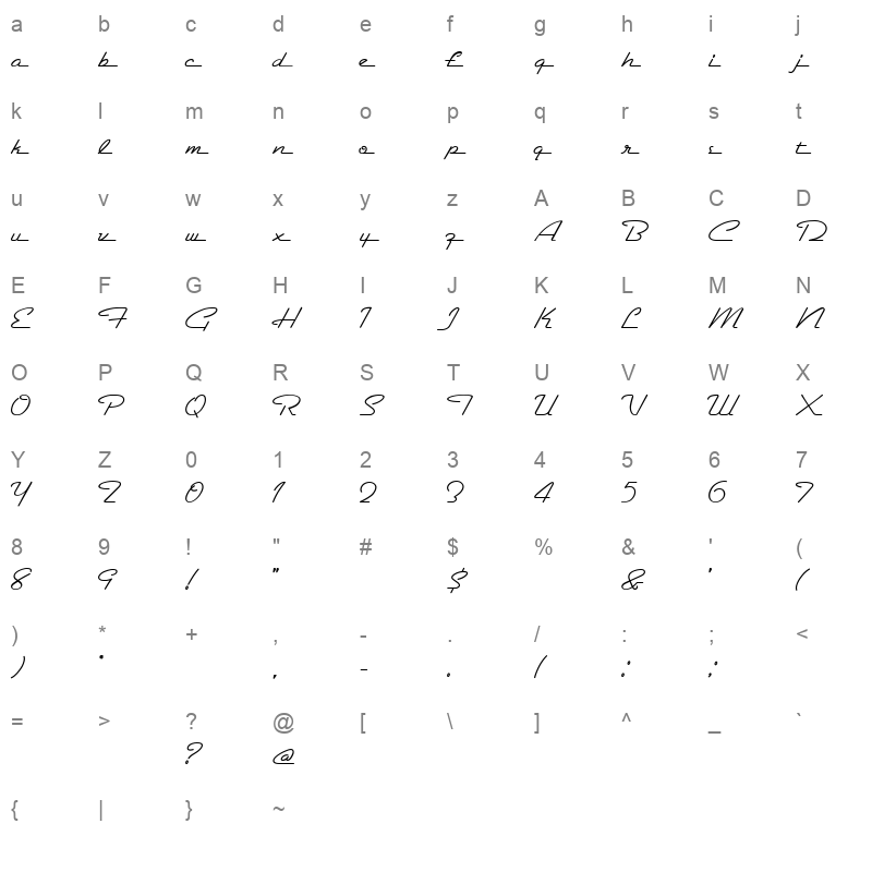 belair regular Character Map