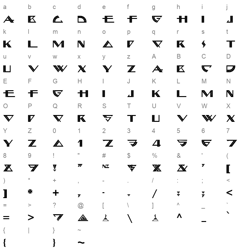 bellhop nf Character Map