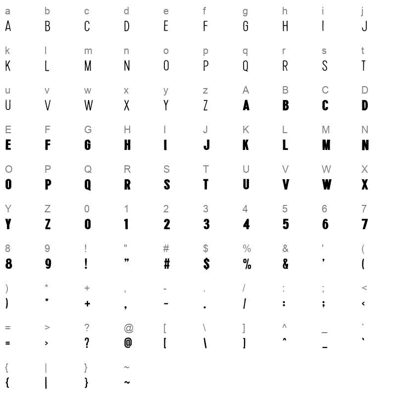 bergam alt 01 Character Map