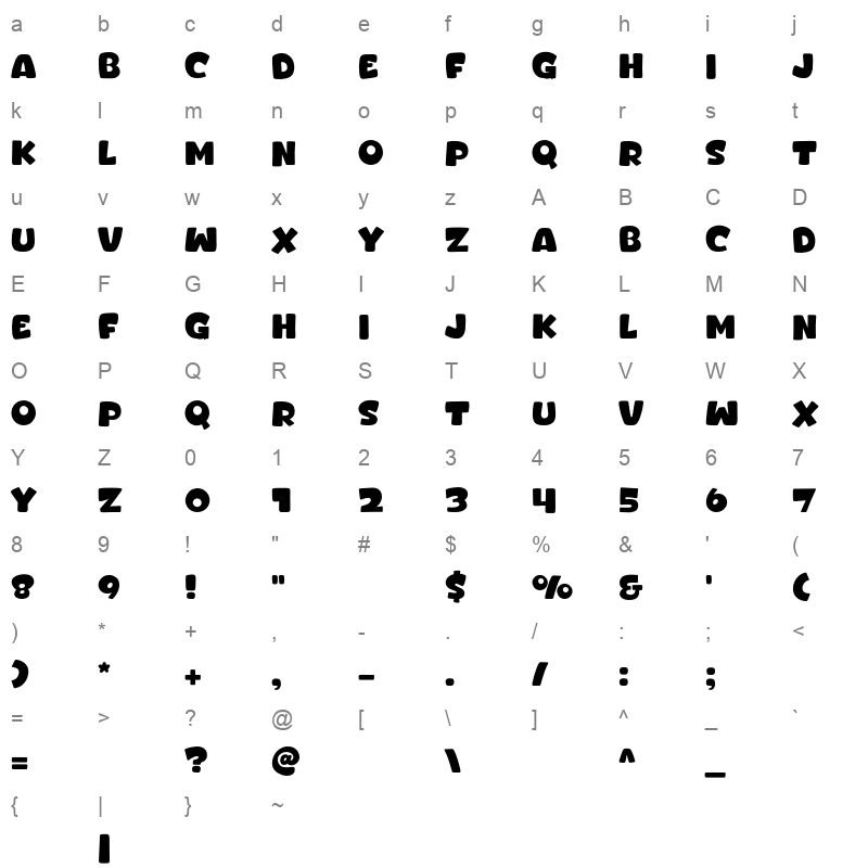 Bhel Puri otf Character Map