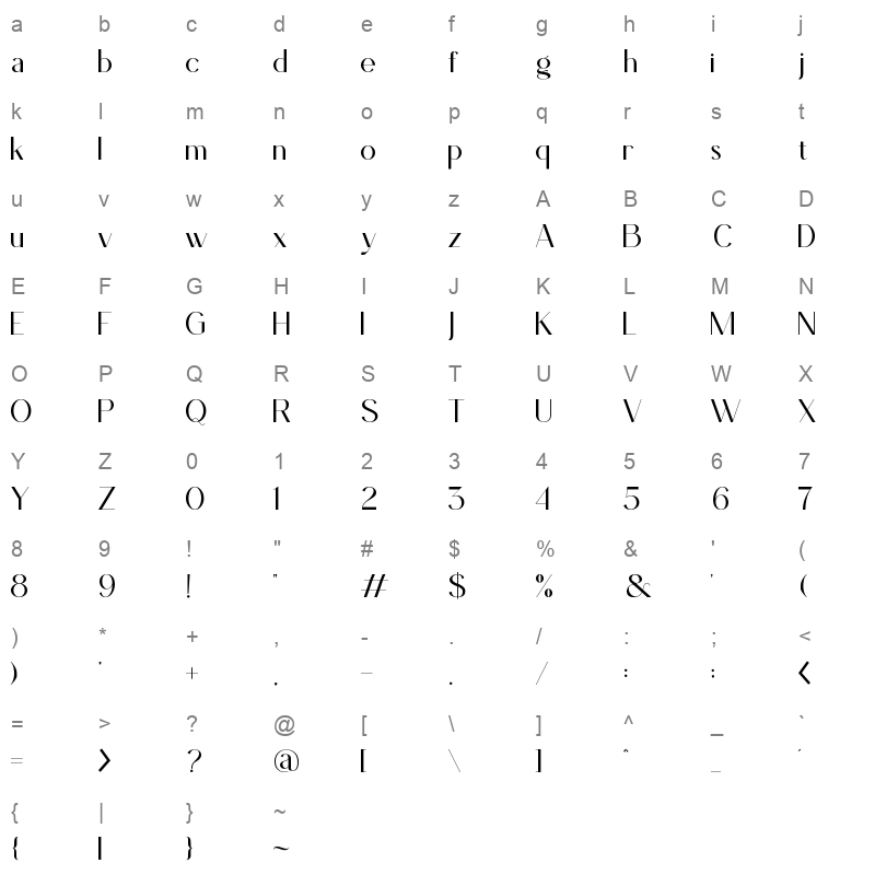 bileha Character Map