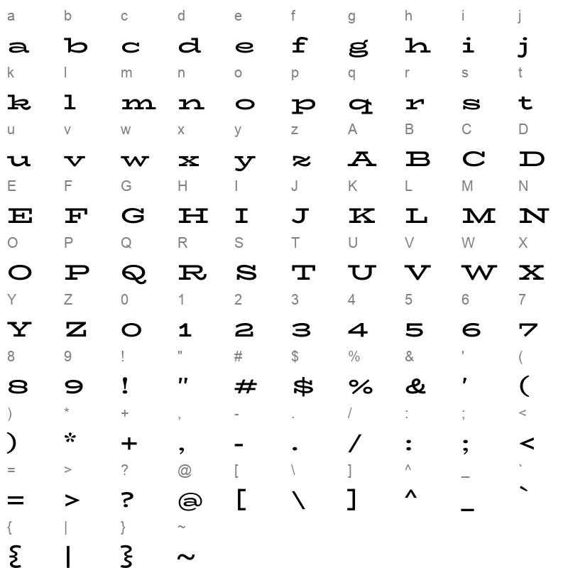 biorhyme expanded semibold Character Map