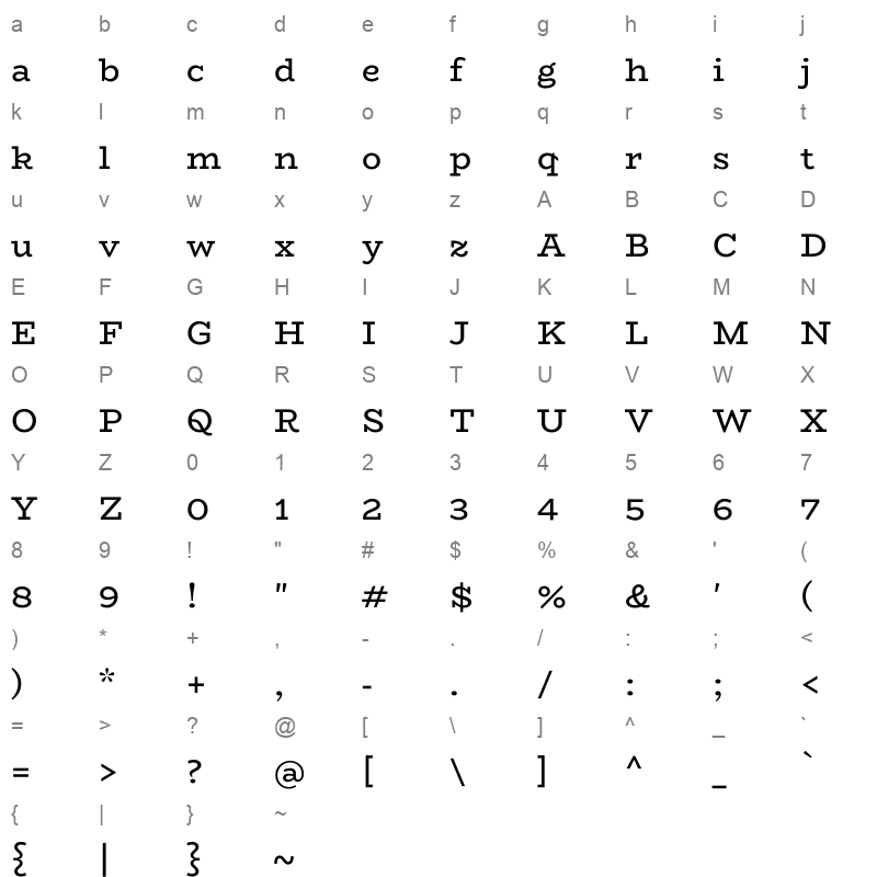biorhyme regular Character Map