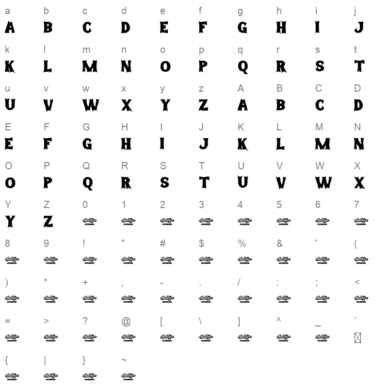 black aliens Character Map
