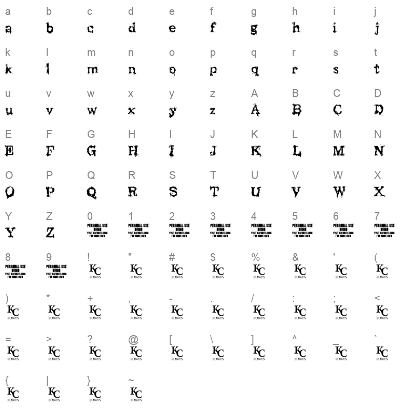 black asylum Character Map