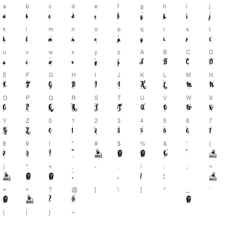 black christmas Character Map
