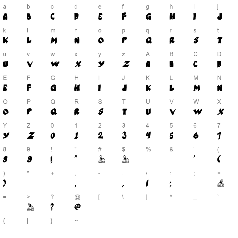 Black Extreme Calipso Club Character Map