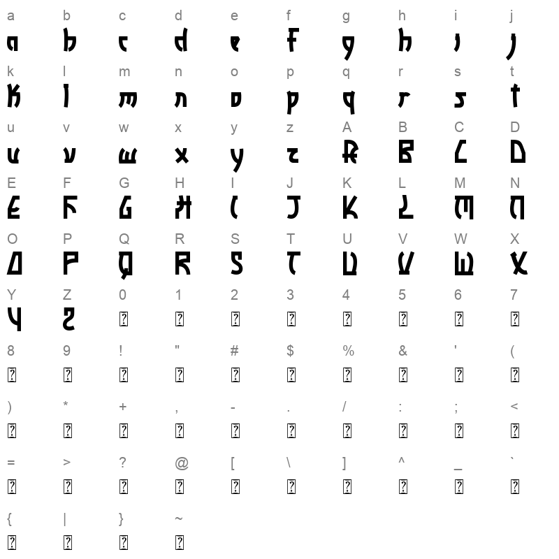 black factory Character Map