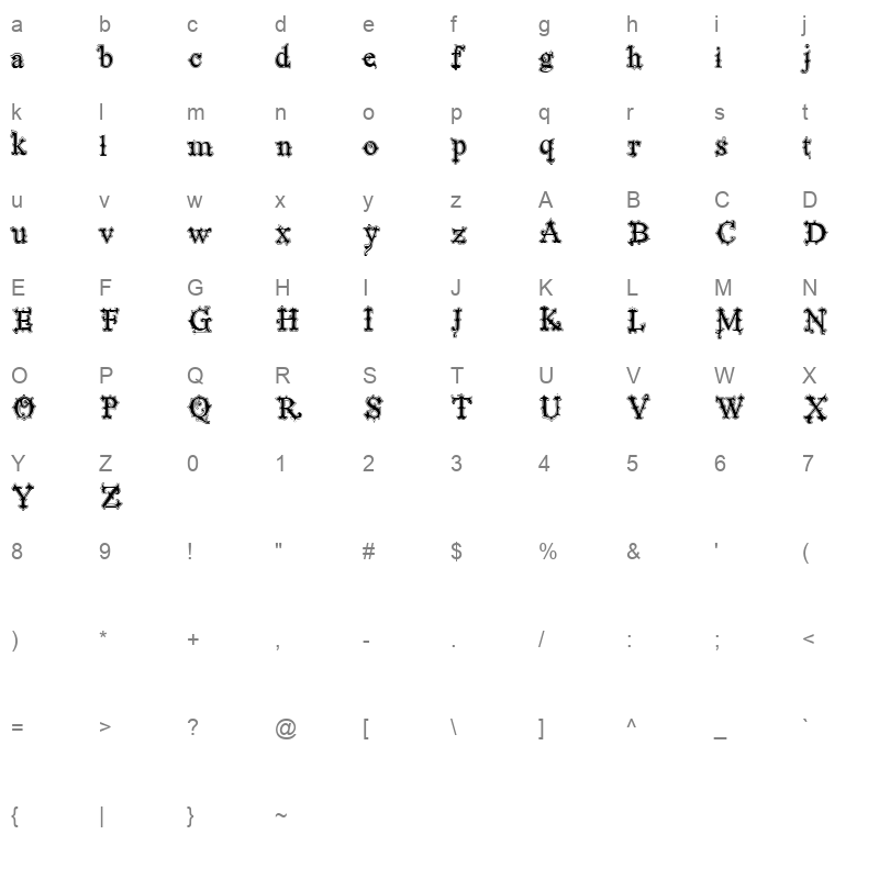 black label tks black label normal filete Character Map