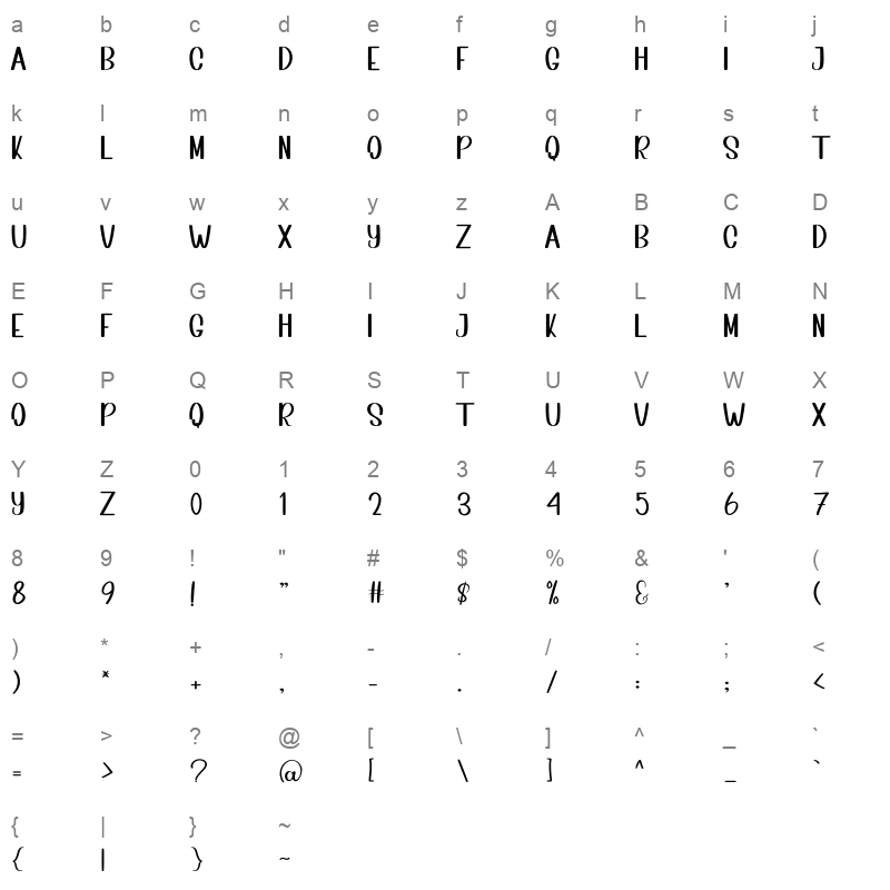 black lens Character Map