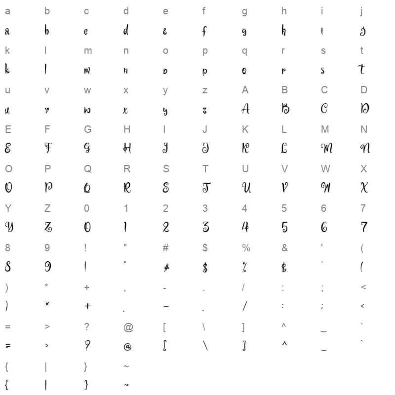 black magic regular Character Map