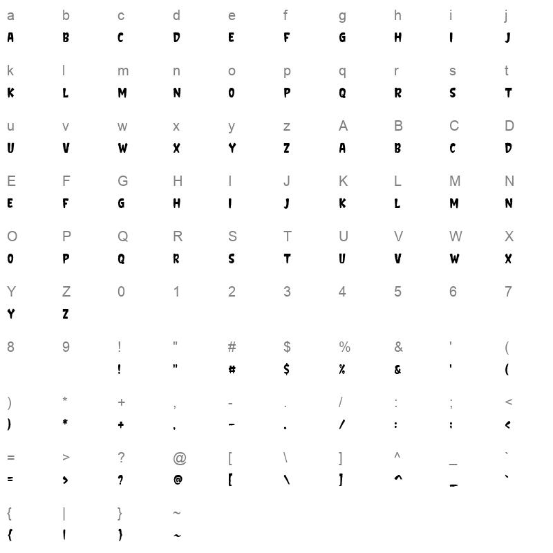 black night Character Map