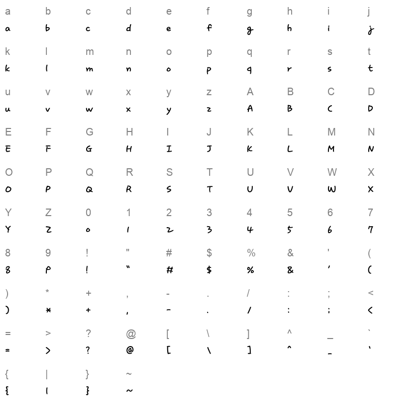 blackbean singles B Pro Bold Character Map