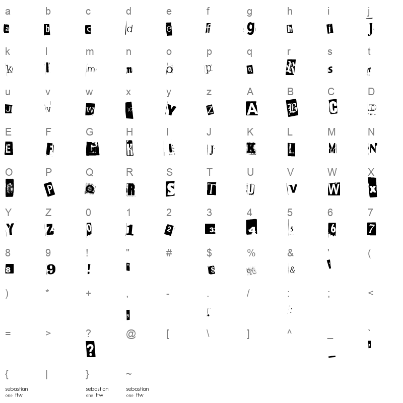 blackcasper Character Map