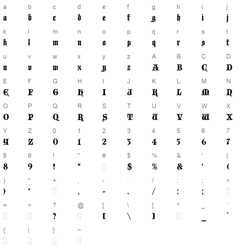 blackmoor plain Character Map