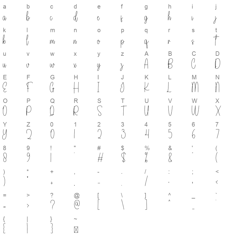 blackstone regular Character Map