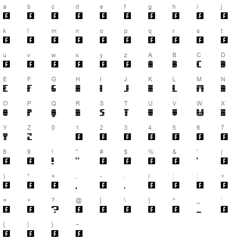 blockollida caps Character Map