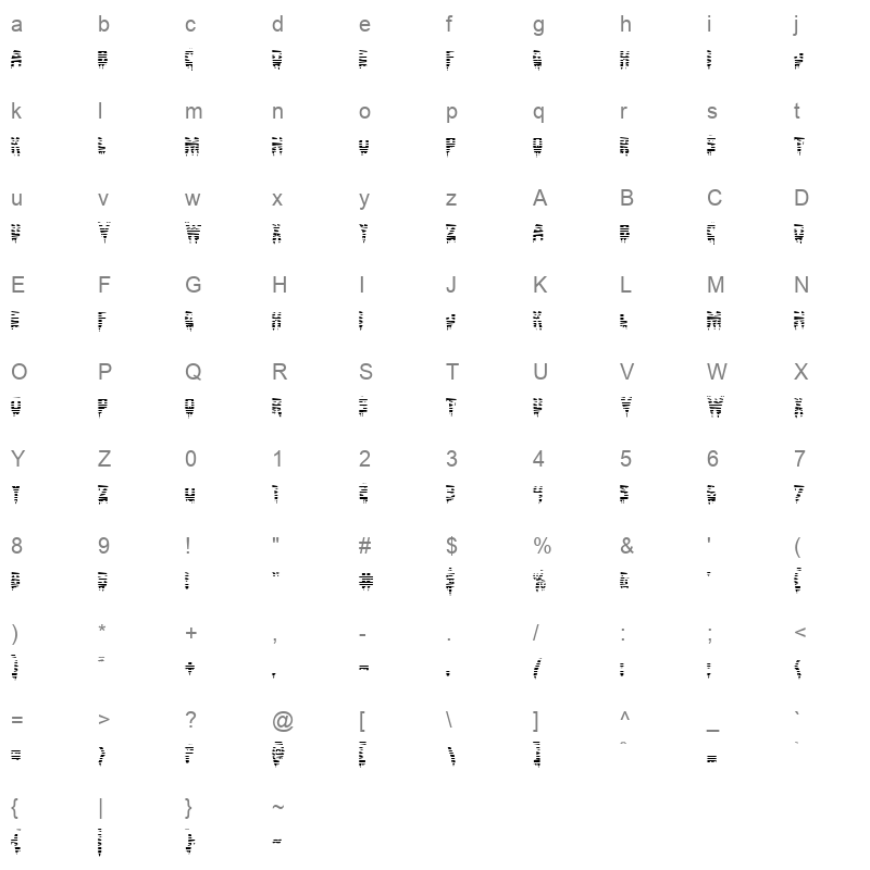 bloodlust gradient Character Map
