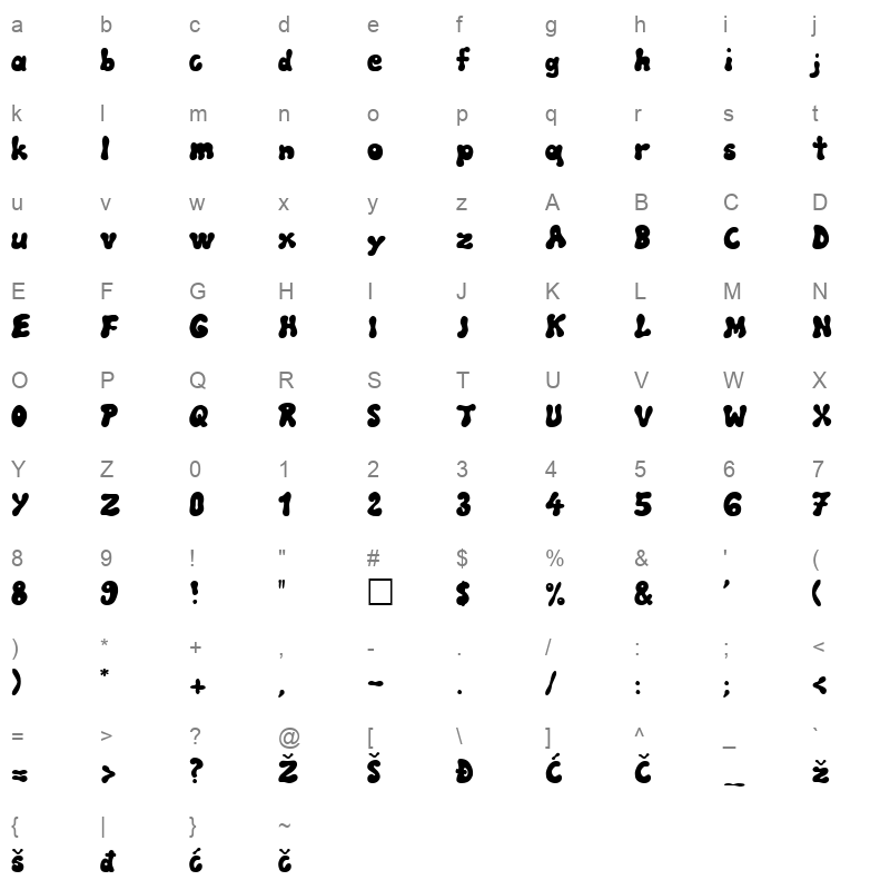 blow Character Map