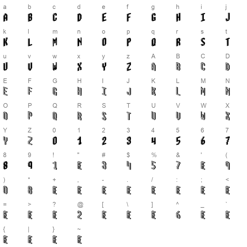 blox brk Character Map