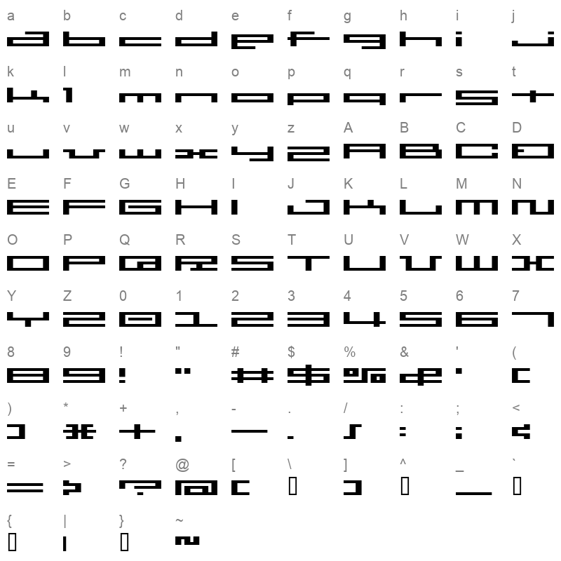 BMpress Character Map