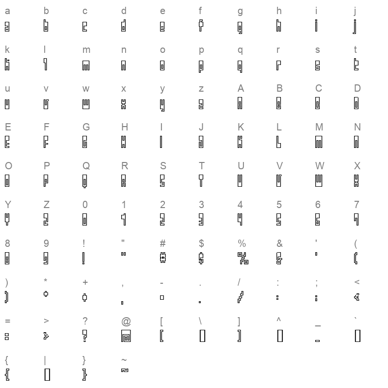 BMutopia Character Map
