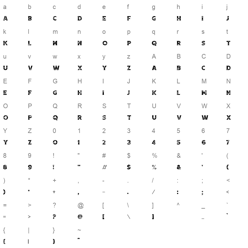 boardwalk avenue rough serif bold Character Map