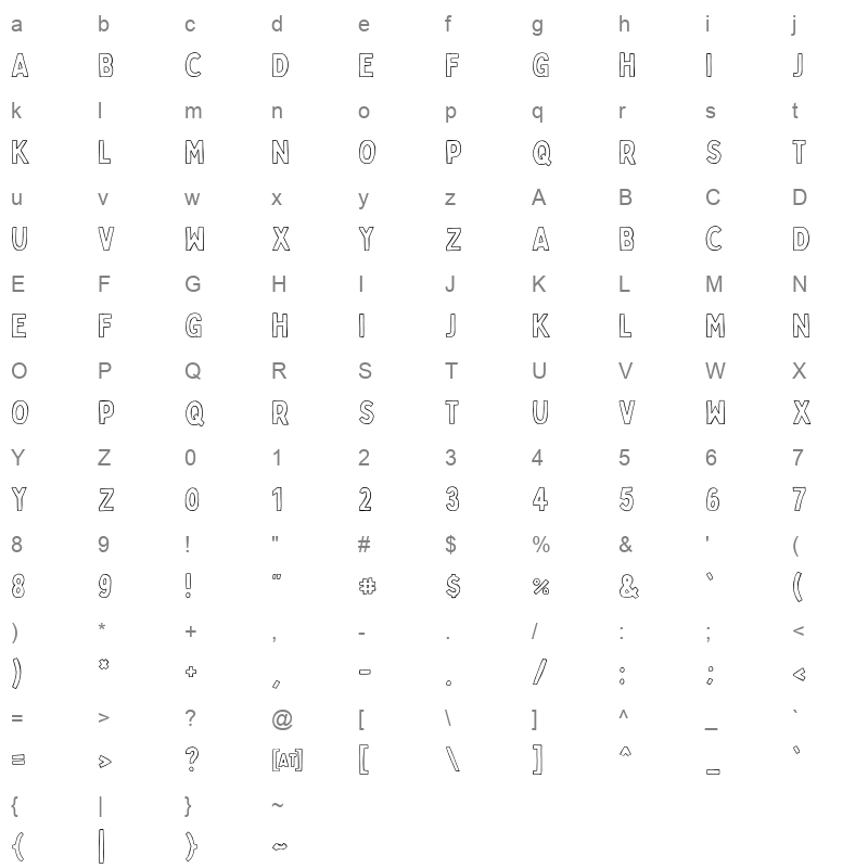bobby jones outline Character Map