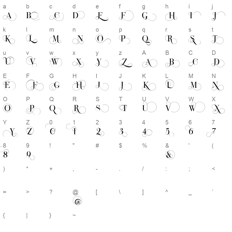 bodoni classic pro c Character Map