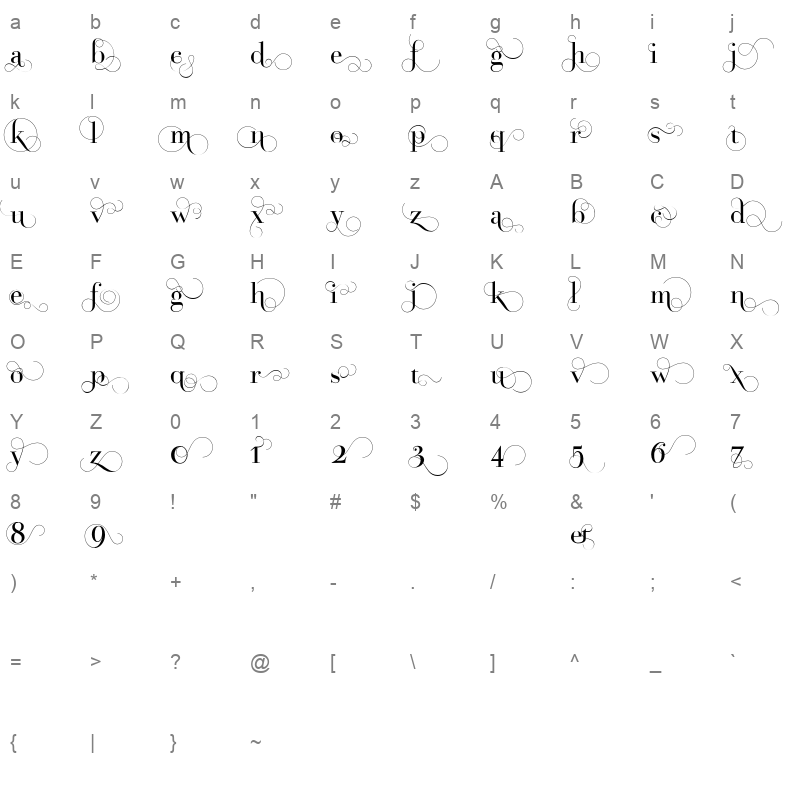 bodoni classic pro d Character Map