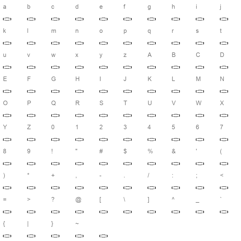 BORDERS1 Character Map