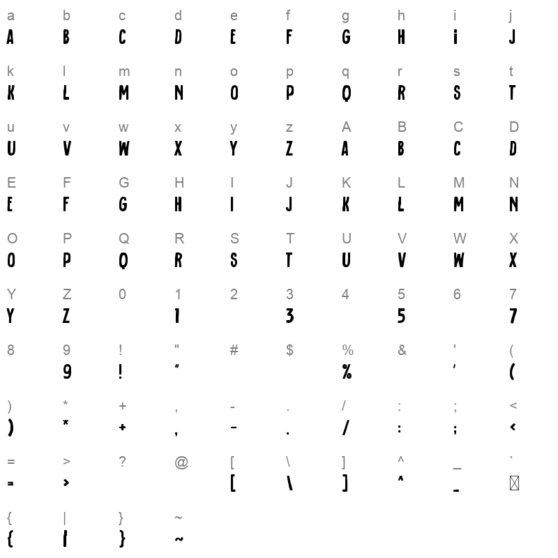 born to ride Character Map