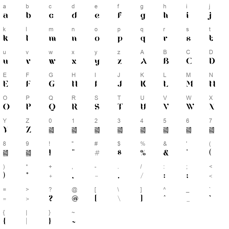 Bourjois Character Map